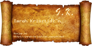 Imreh Krisztián névjegykártya